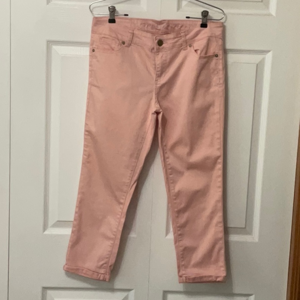NWOT Buffalo David Bitton Gibson Cropped Mid Rise Light Pink/Peach, Size 30